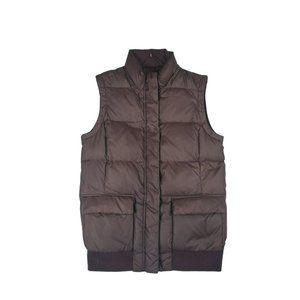 Gap Puffer Vest Women's Brown Size Small Tall Quilted Front Pockets